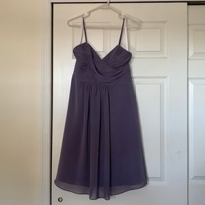Short lavender bridesmaid dress